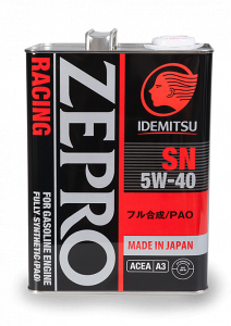 Моторное масло IDEMITSU ZEPRO RACING SN 5W-40, 4л